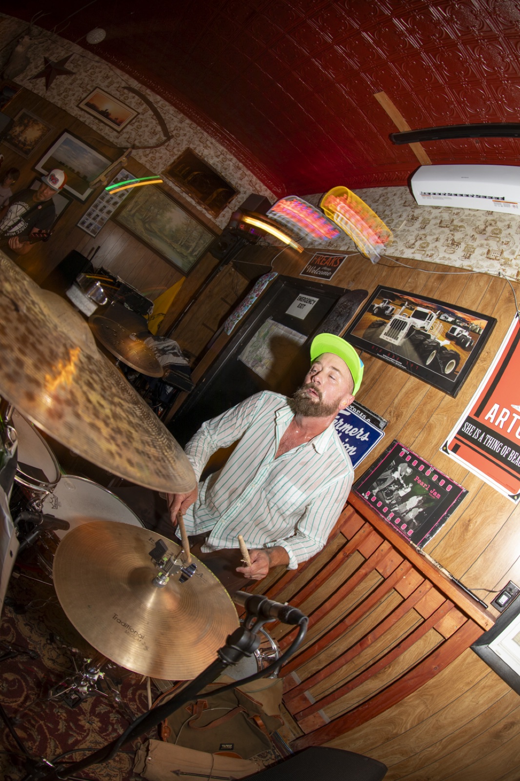 P.E.S.T. drummer performing at Big Sandy